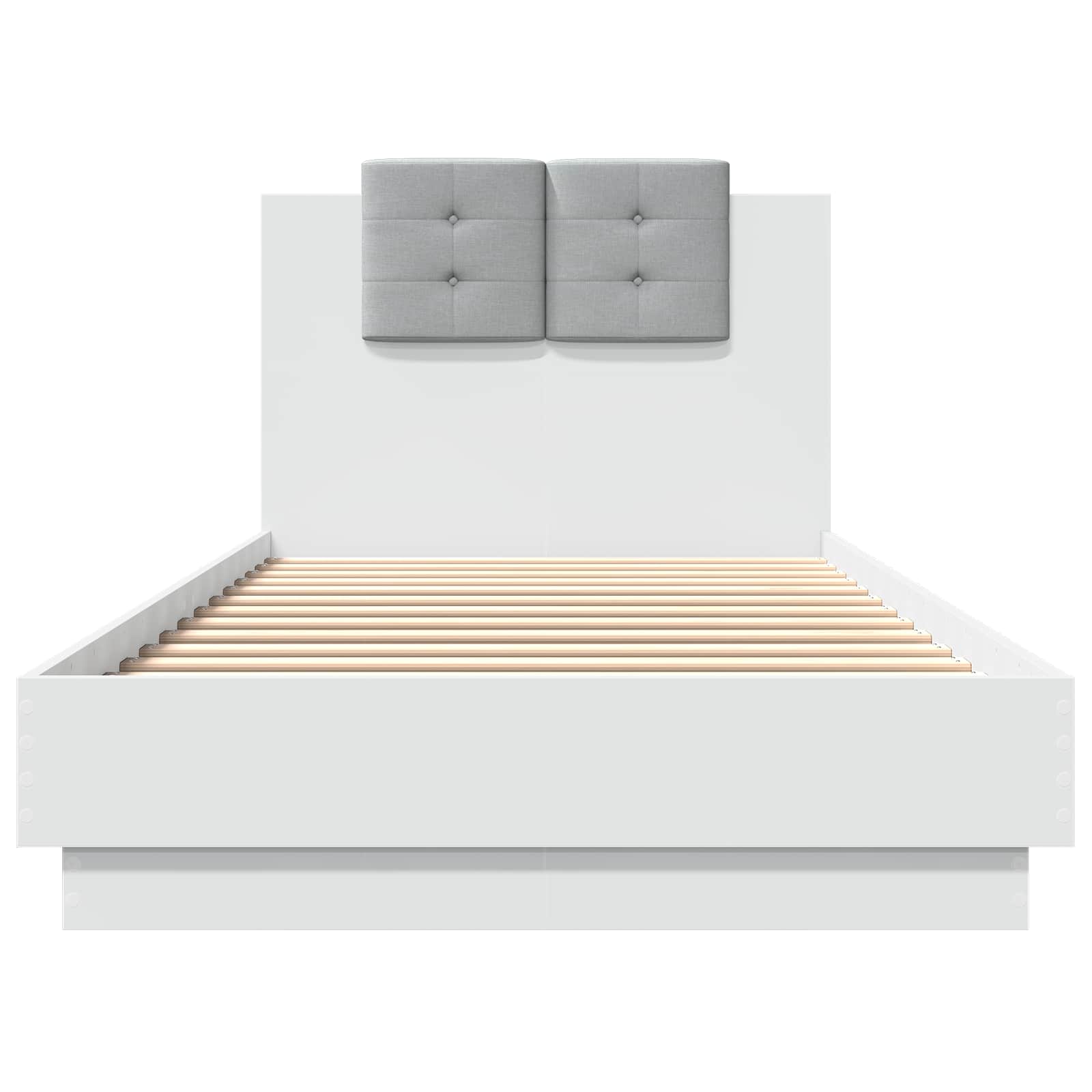 vidaXL Rama łóżka z wezgłowiem Biały 80 x 200 cm Drewno inżynieryjne
