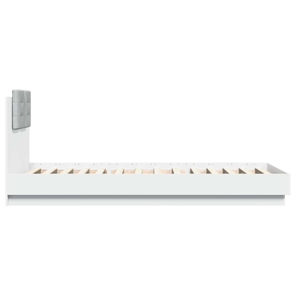 vidaXL Rama łóżka z wezgłowiem Biały 80 x 200 cm Drewno inżynieryjne