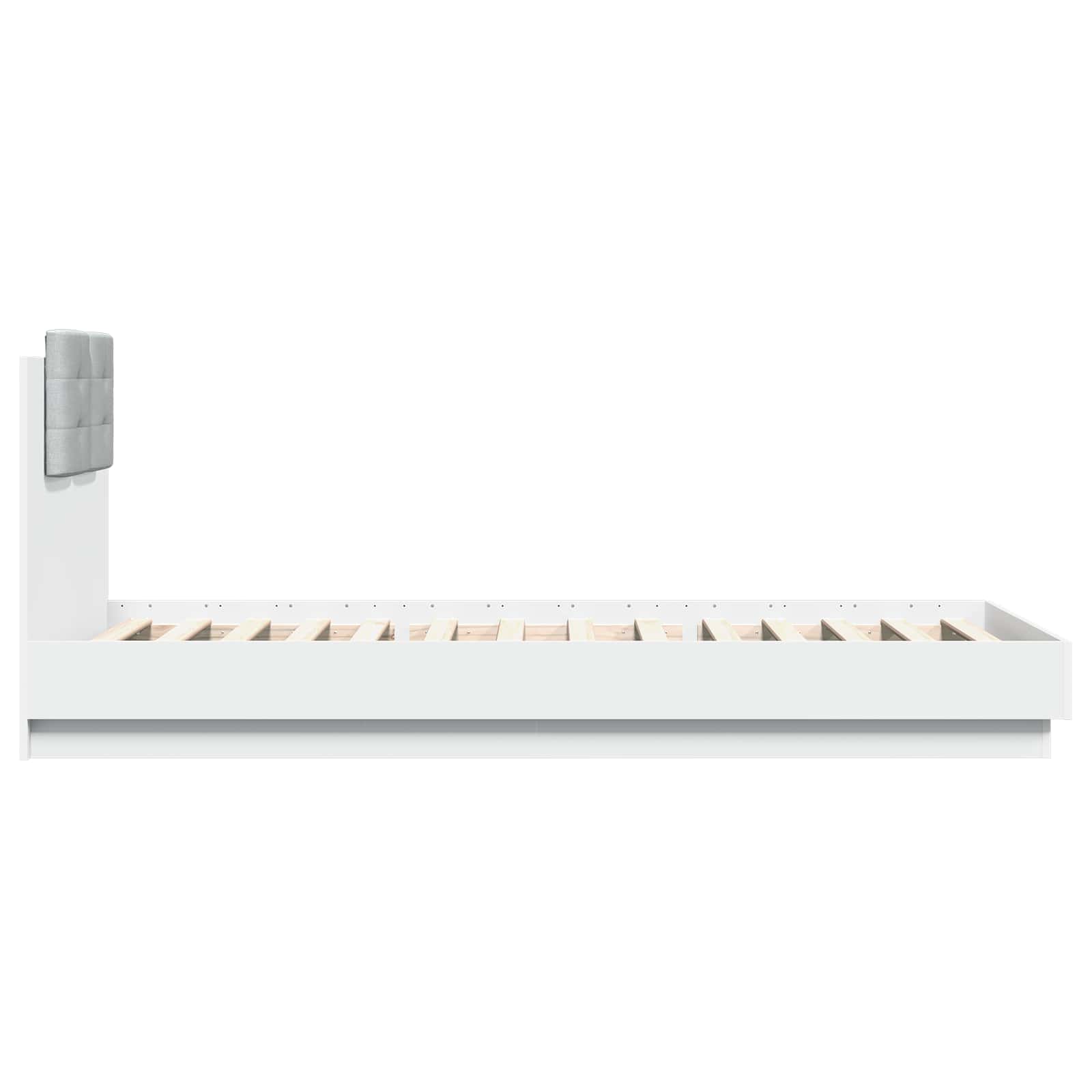 vidaXL Rama łóżka z wezgłowiem Biały 80 x 200 cm Drewno inżynieryjne
