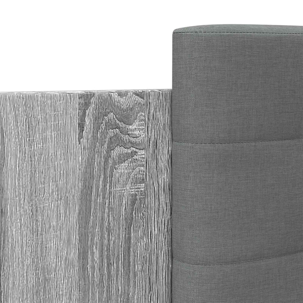 vidaXL Rama łóżka z wezgłowiem Z zagłówkiem Szary Sonoma 80 x 200 cm