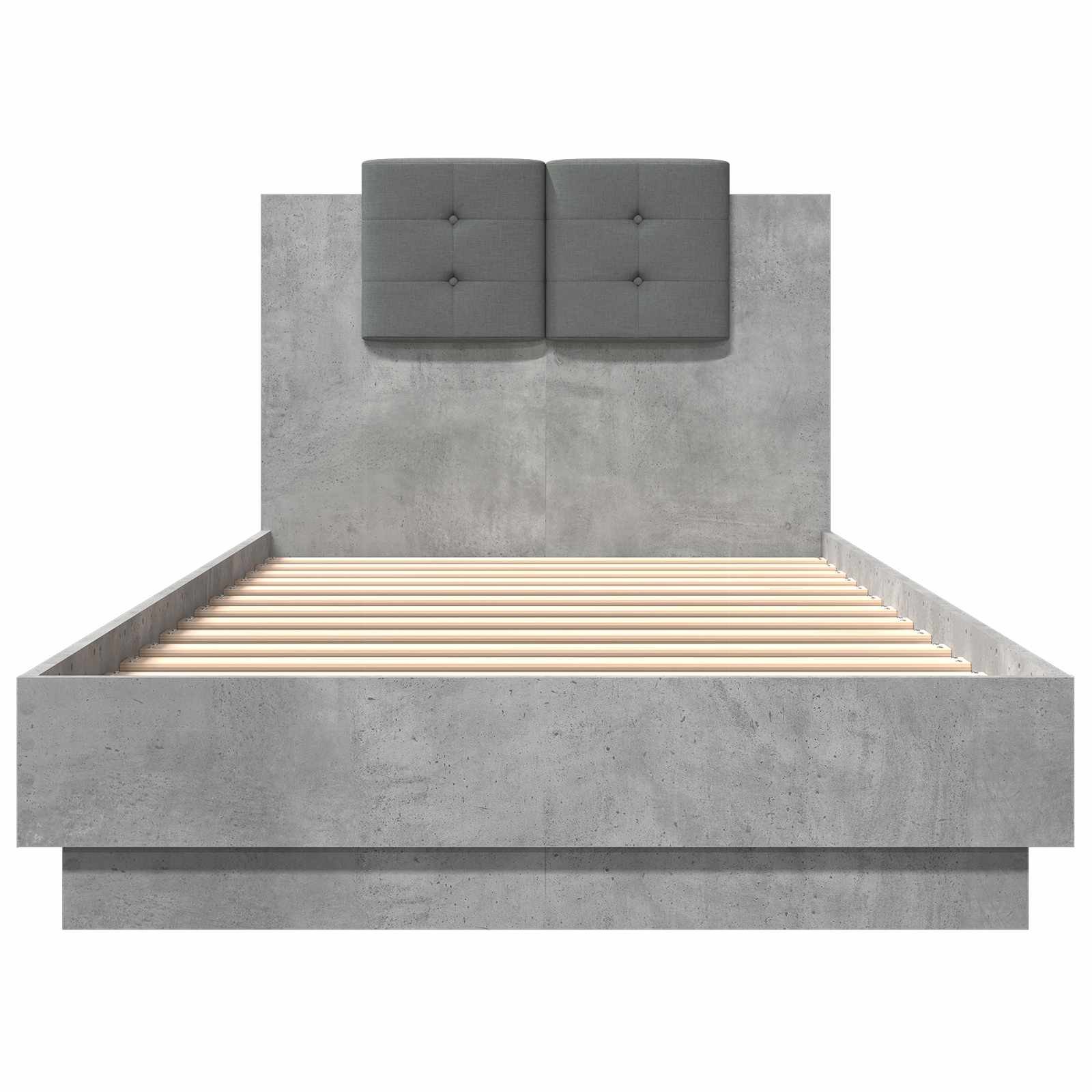 vidaXL Rama łóżka z wezgłowiem Z zagłówkiem Betonowy szary 80 x 200 cm
