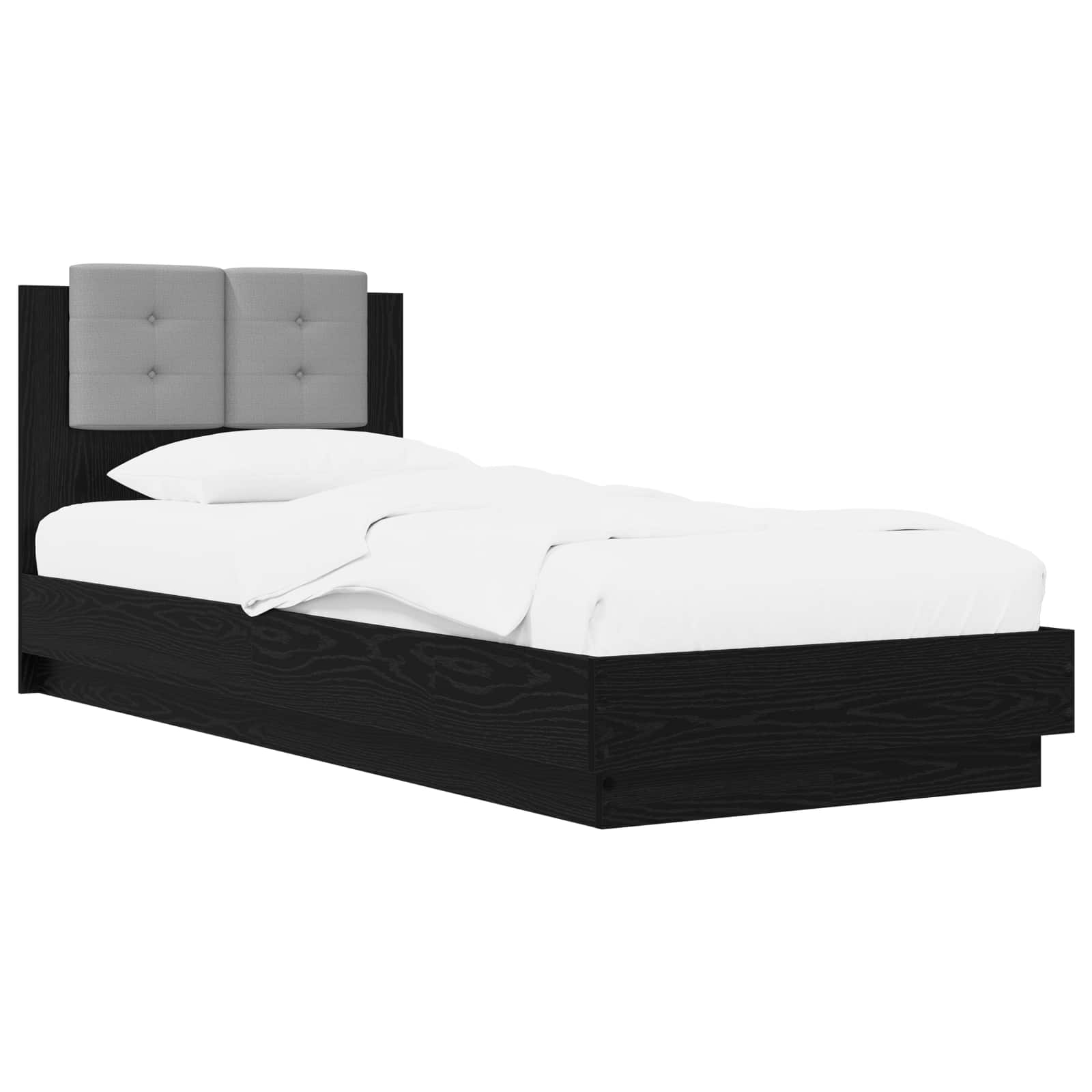 vidaXL Rama łóżka z wezgłowiem Z zagłówkiem Czarny dąb 80 x 200 cm