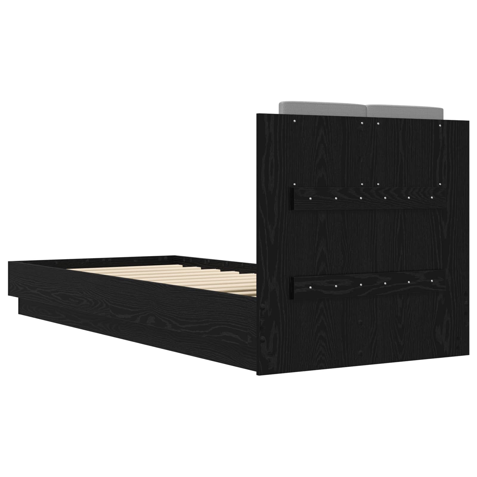 vidaXL Rama łóżka z wezgłowiem Z zagłówkiem Czarny dąb 80 x 200 cm