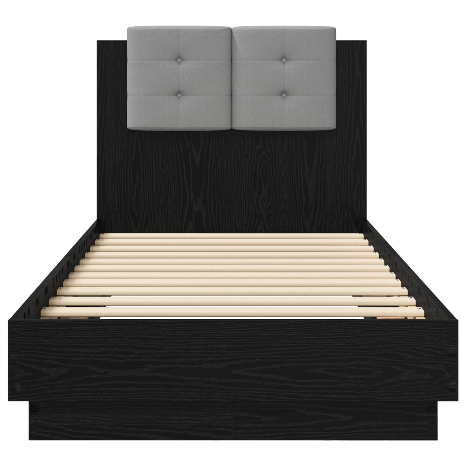vidaXL Rama łóżka z wezgłowiem Z zagłówkiem Czarny dąb 80 x 200 cm