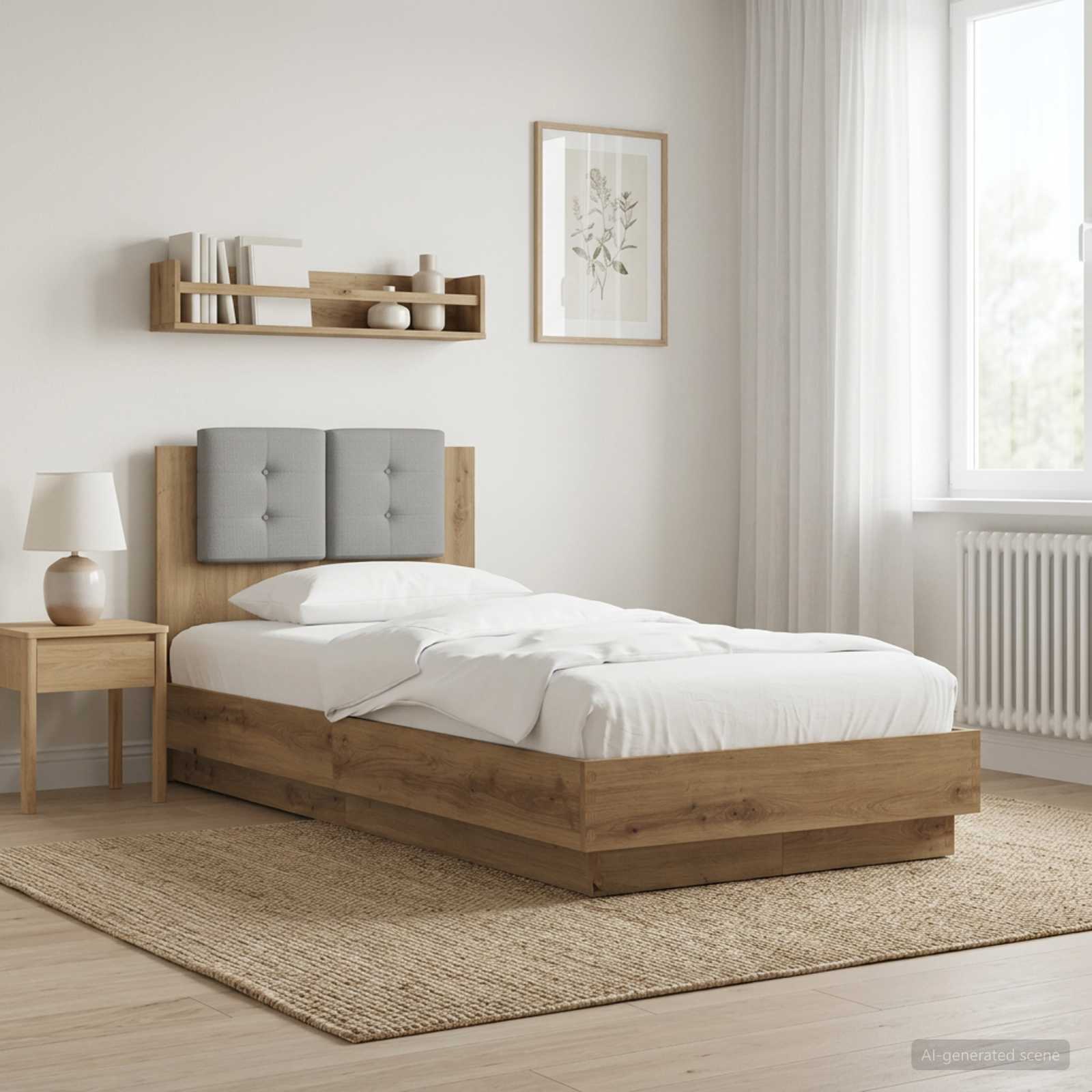 vidaXL Rama łóżka z wezgłowiem Z zagłówkiem Dąb artisian 80 x 200 cm