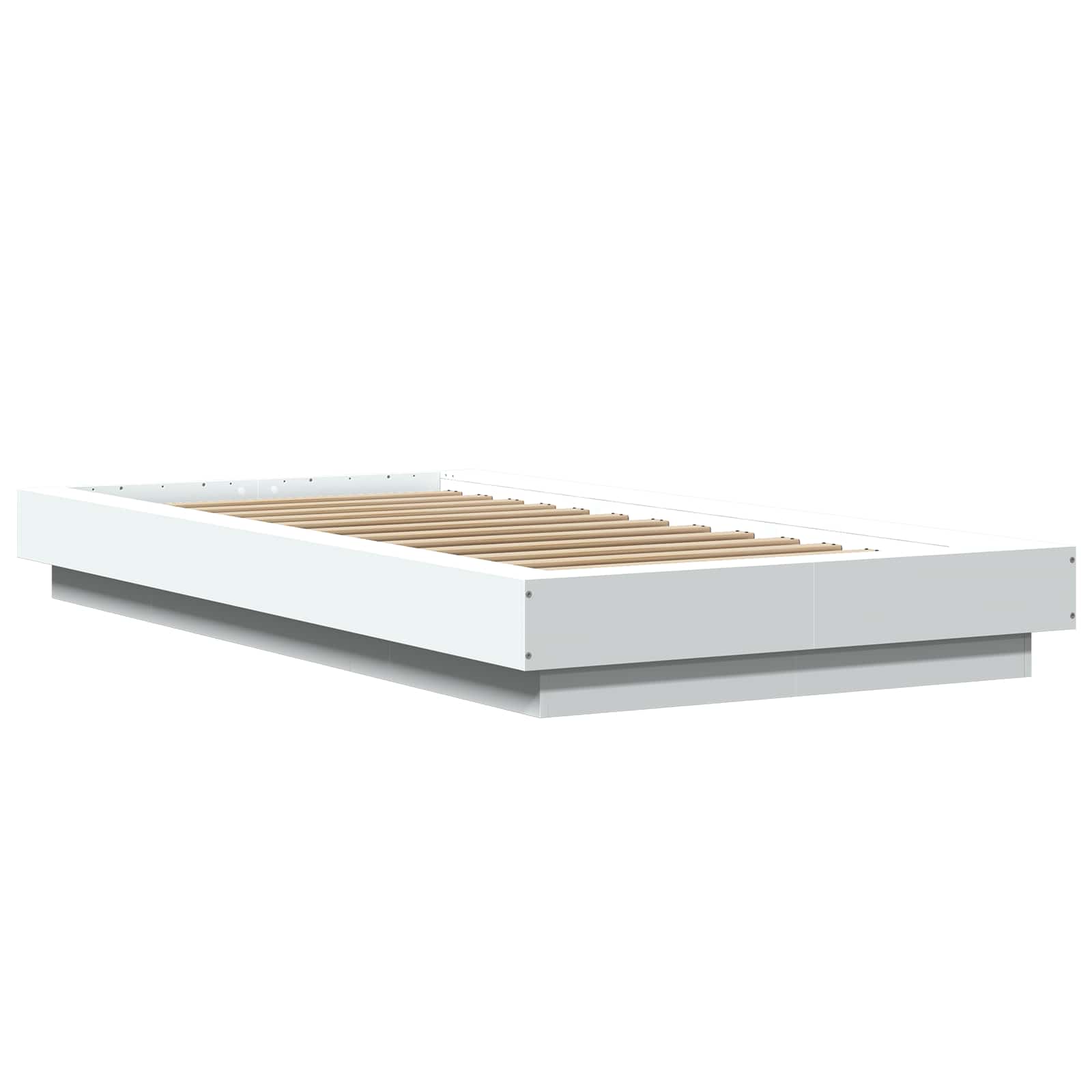 vidaXL Łóżko z ramą z LED Biały 80 x 200 cm Drewno inżynieryjne
