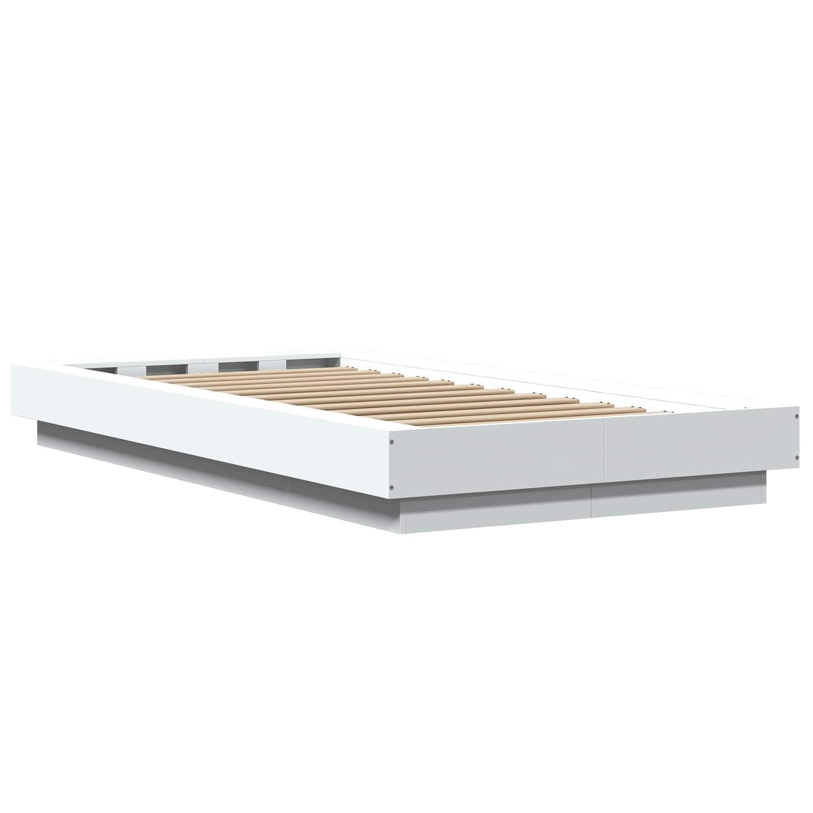 vidaXL Łóżko z ramą z LED Biały 80 x 200 cm Drewno inżynieryjne