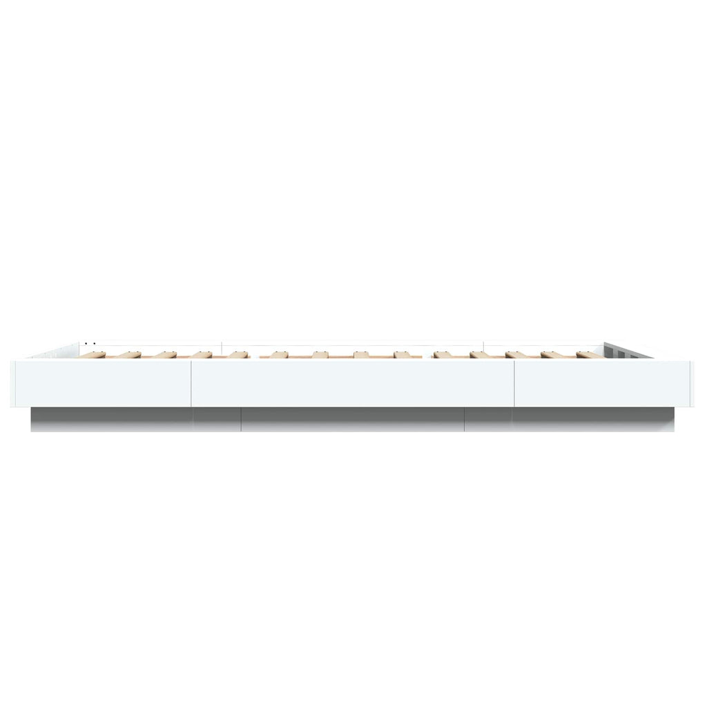 vidaXL Łóżko z ramą z LED Biały 80 x 200 cm Drewno inżynieryjne