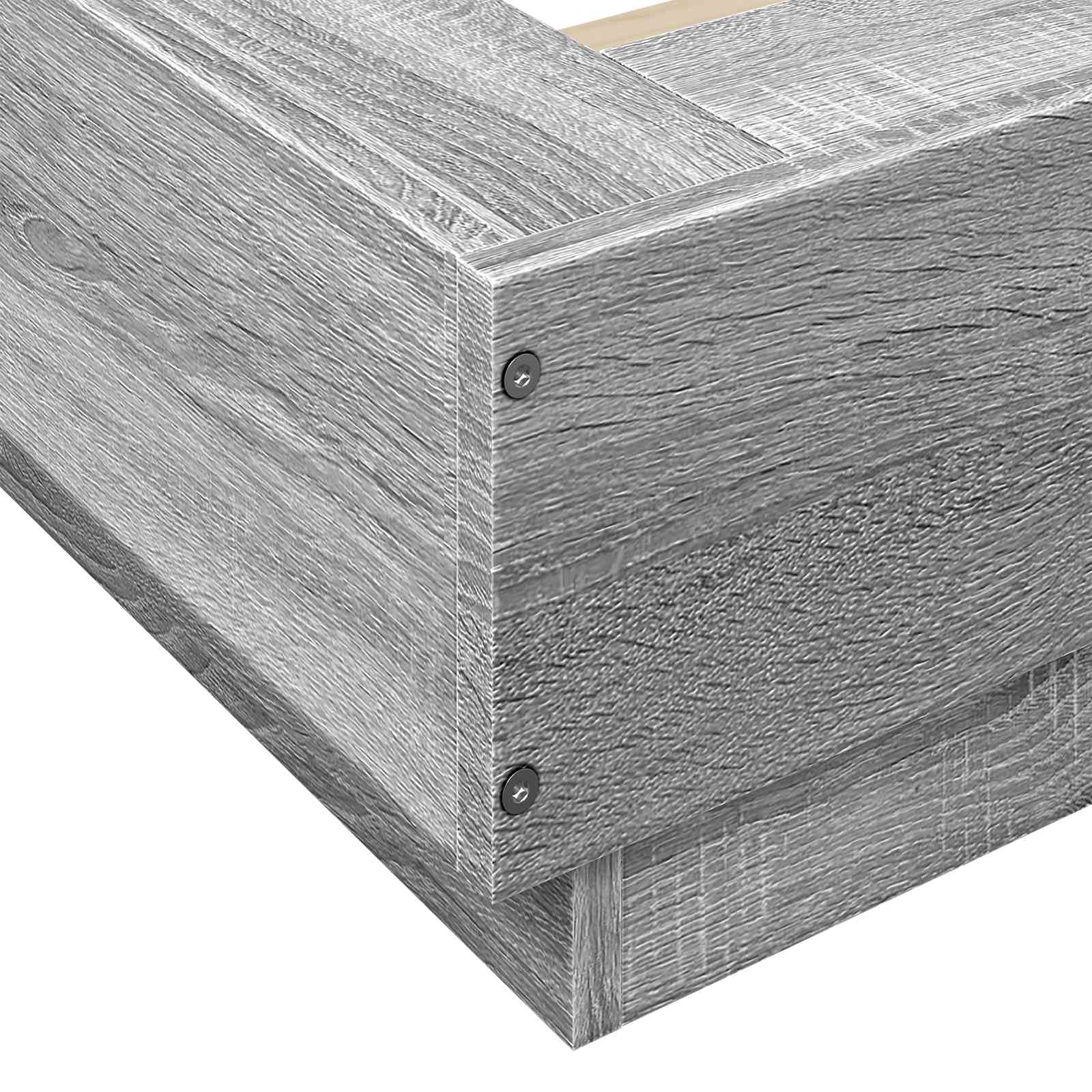 vidaXL Łóżko z ramą z LED Szary Sonoma 80 x 200 cm Drewno inżynieryjne