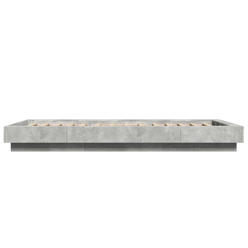 vidaXL Łóżko z ramą z LED z paskami LED Betonowy szary 80 x 200 cm