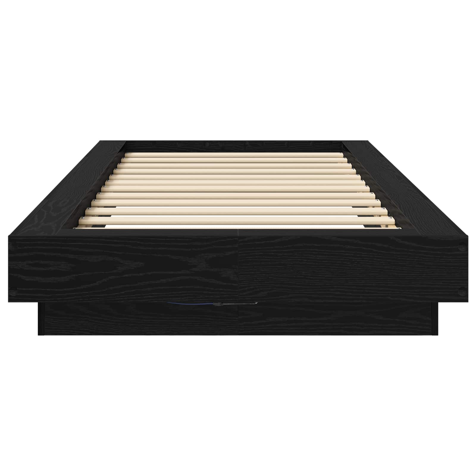 vidaXL Łóżko z ramą z LED Czarny dąb 80 x 200 cm Drewno inżynieryjne