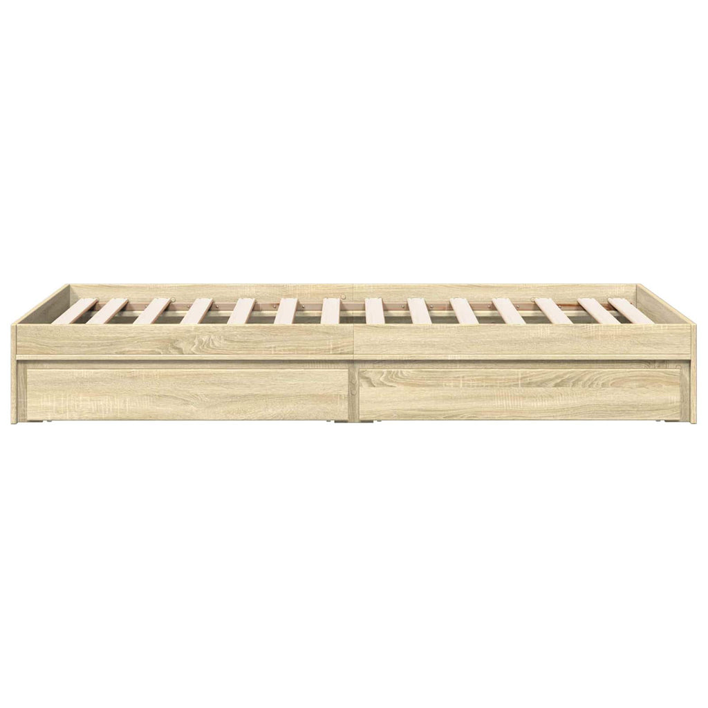 vidaXL Rama łóżka z przechowywaniem z szufladą dąb Sonoma 80 x 200 cm
