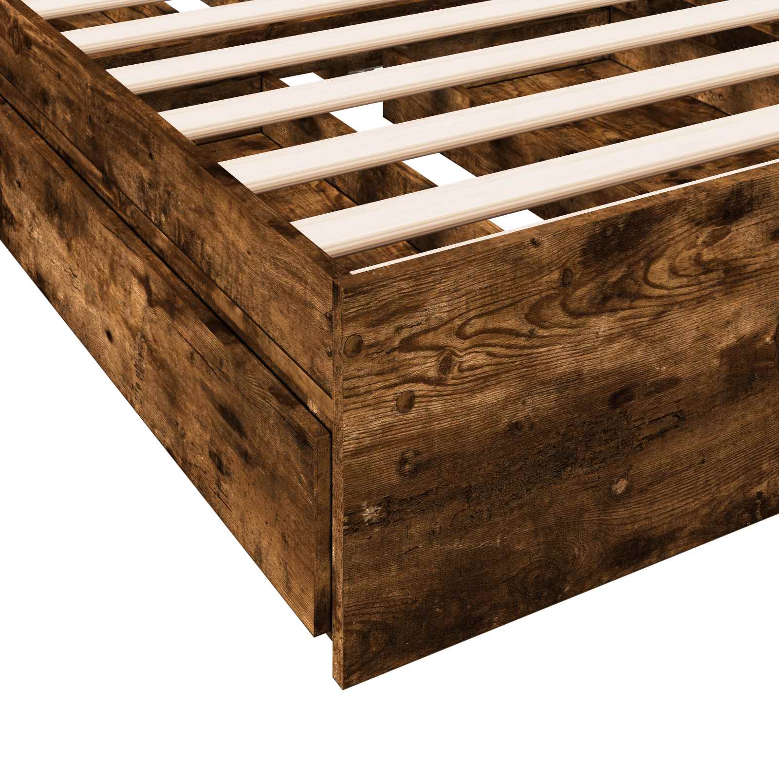 vidaXL Rama łóżka z przechowywaniem z szufladą Dąb wędzony 80 x 200 cm