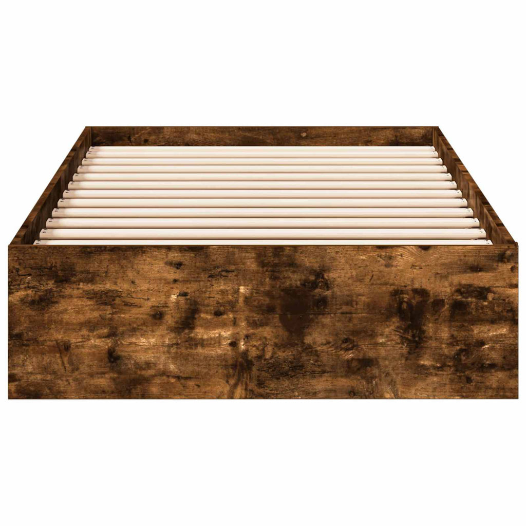 vidaXL Rama łóżka z przechowywaniem z szufladą Dąb wędzony 80 x 200 cm