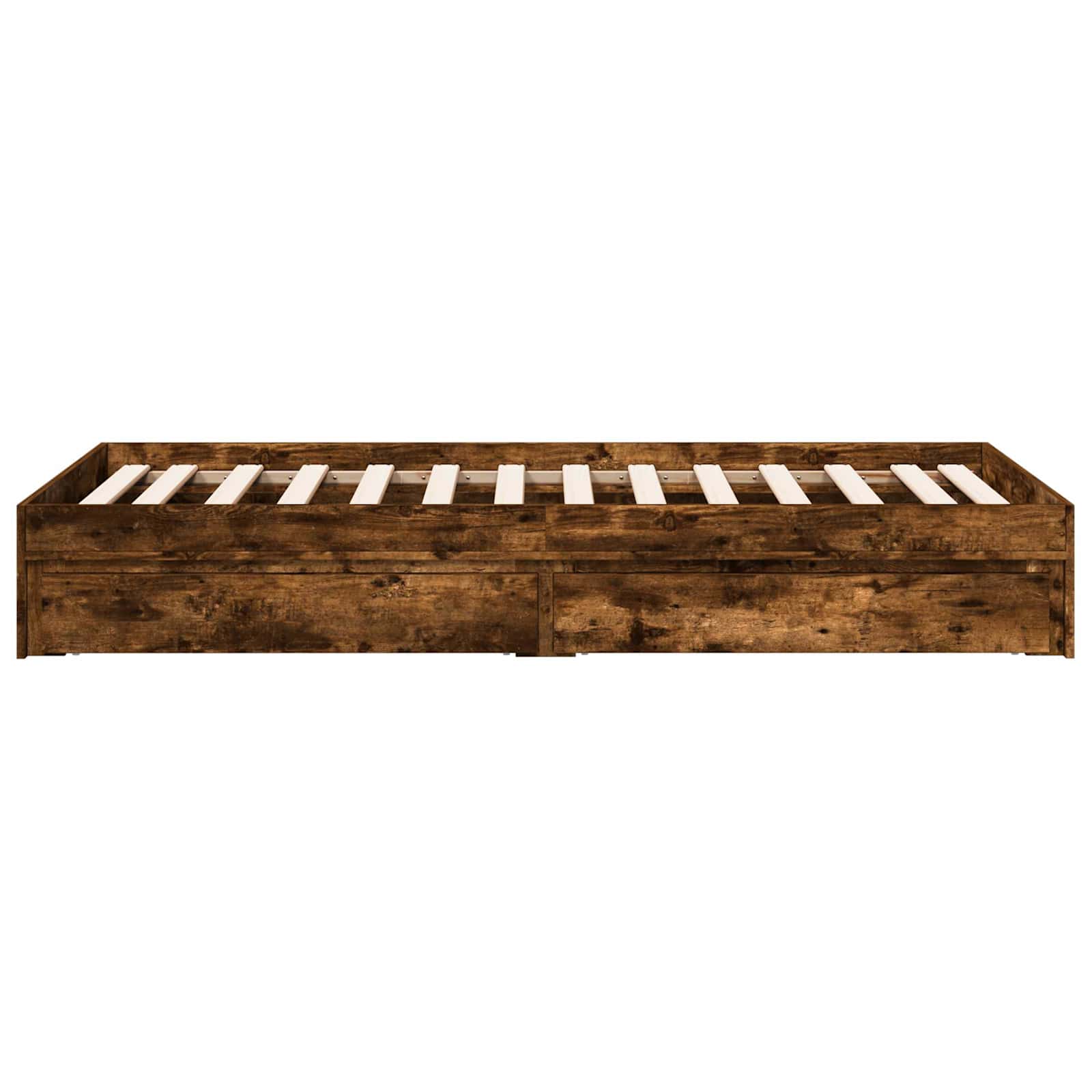 vidaXL Rama łóżka z przechowywaniem z szufladą Dąb wędzony 80 x 200 cm