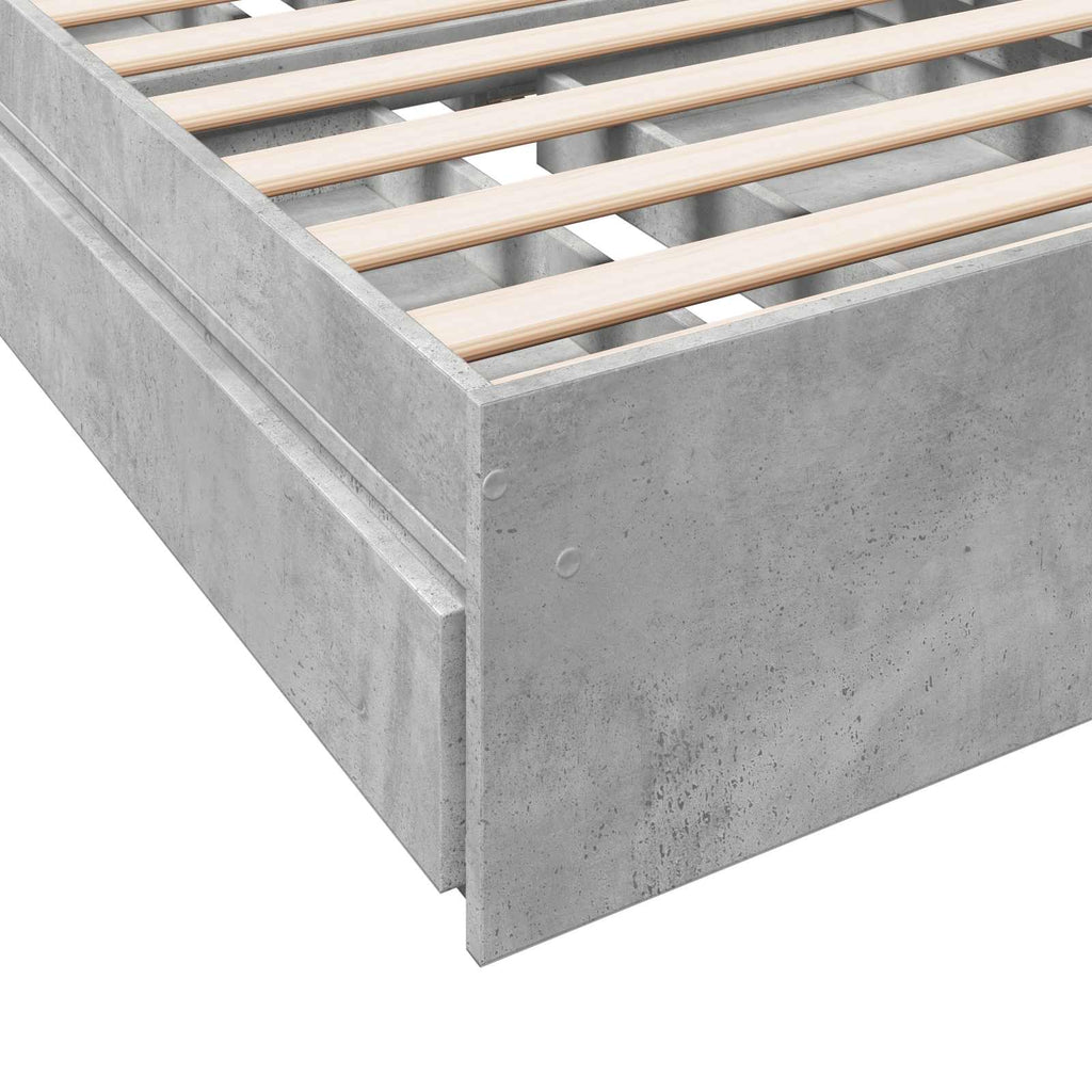 vidaXL Rama łóżka z przechowywaniem Betonowy szary 80 x 200 cm