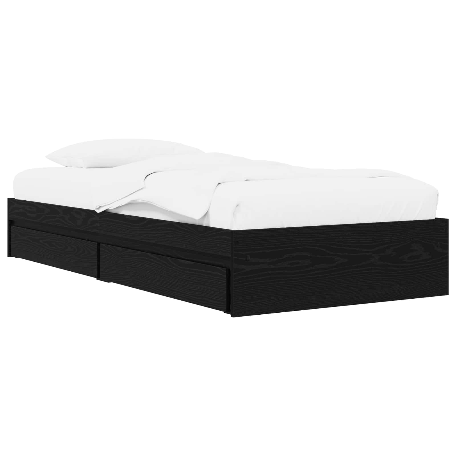 vidaXL Rama łóżka z przechowywaniem z szufladą Czarny dąb 80 x 200 cm