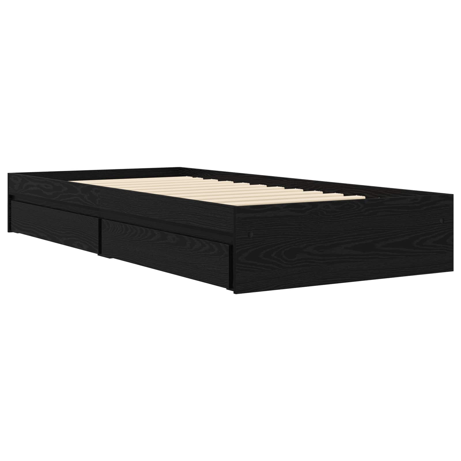 vidaXL Rama łóżka z przechowywaniem z szufladą Czarny dąb 80 x 200 cm