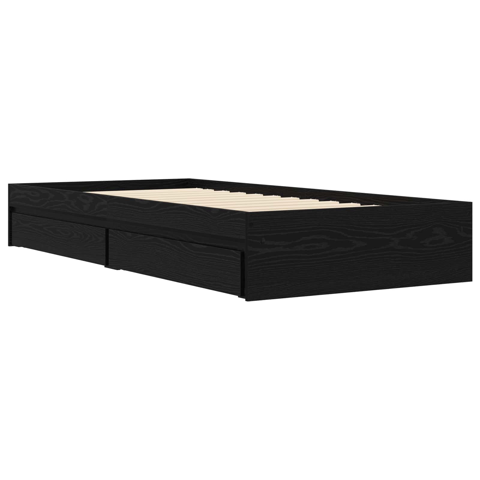 vidaXL Rama łóżka z przechowywaniem z szufladą Czarny dąb 80 x 200 cm
