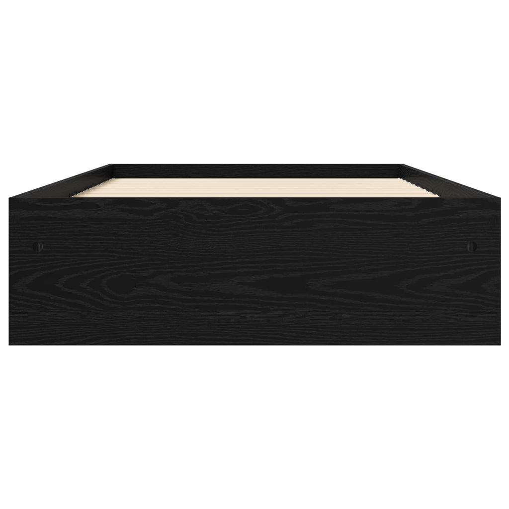 vidaXL Rama łóżka z przechowywaniem z szufladą Czarny dąb 80 x 200 cm