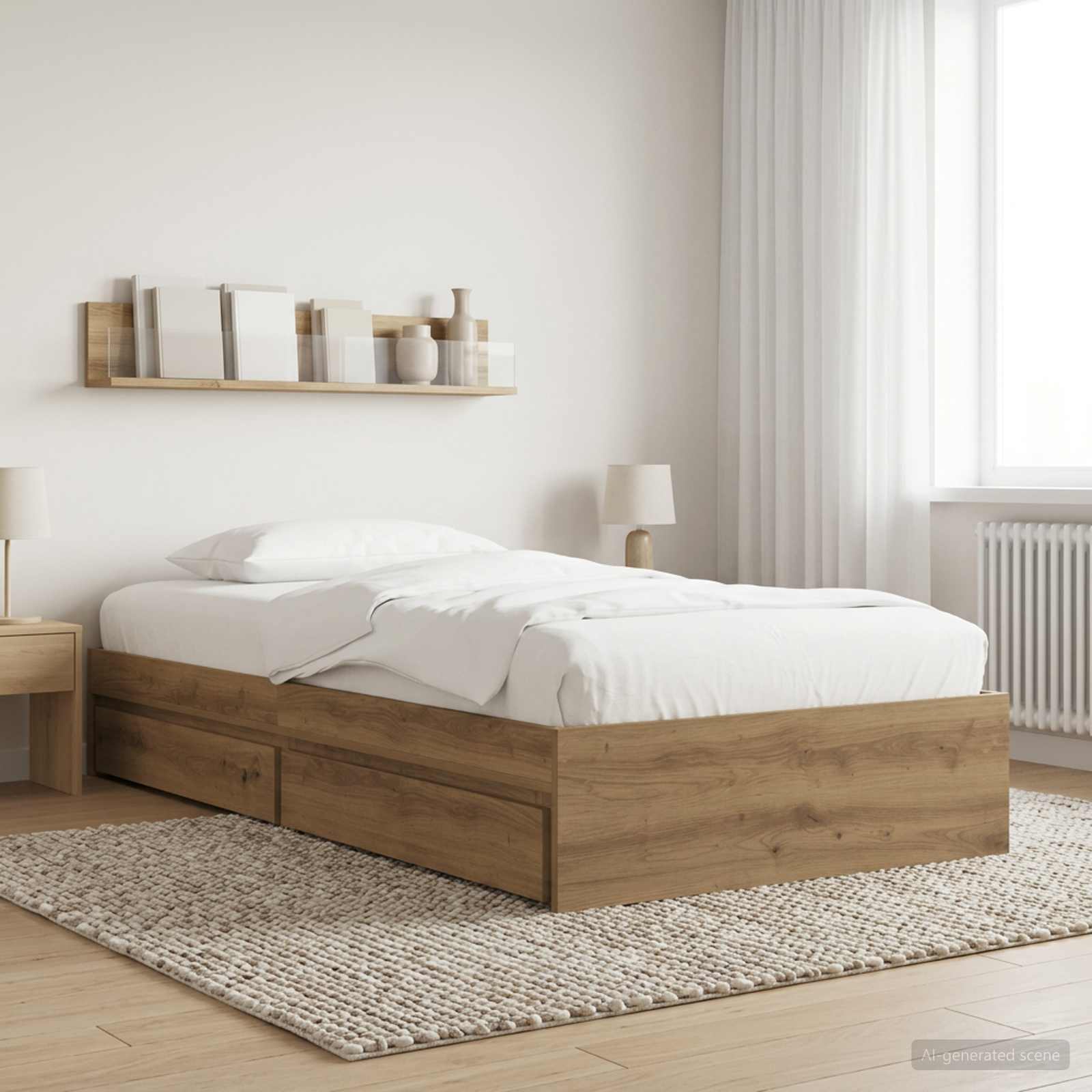 vidaXL Rama łóżka z przechowywaniem Dąb artisian 80 x 200 cm