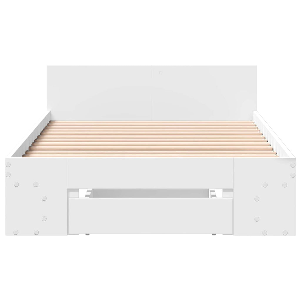 vidaXL Rama łóżka z przechowywaniem z szufladą Biały 80 x 200 cm
