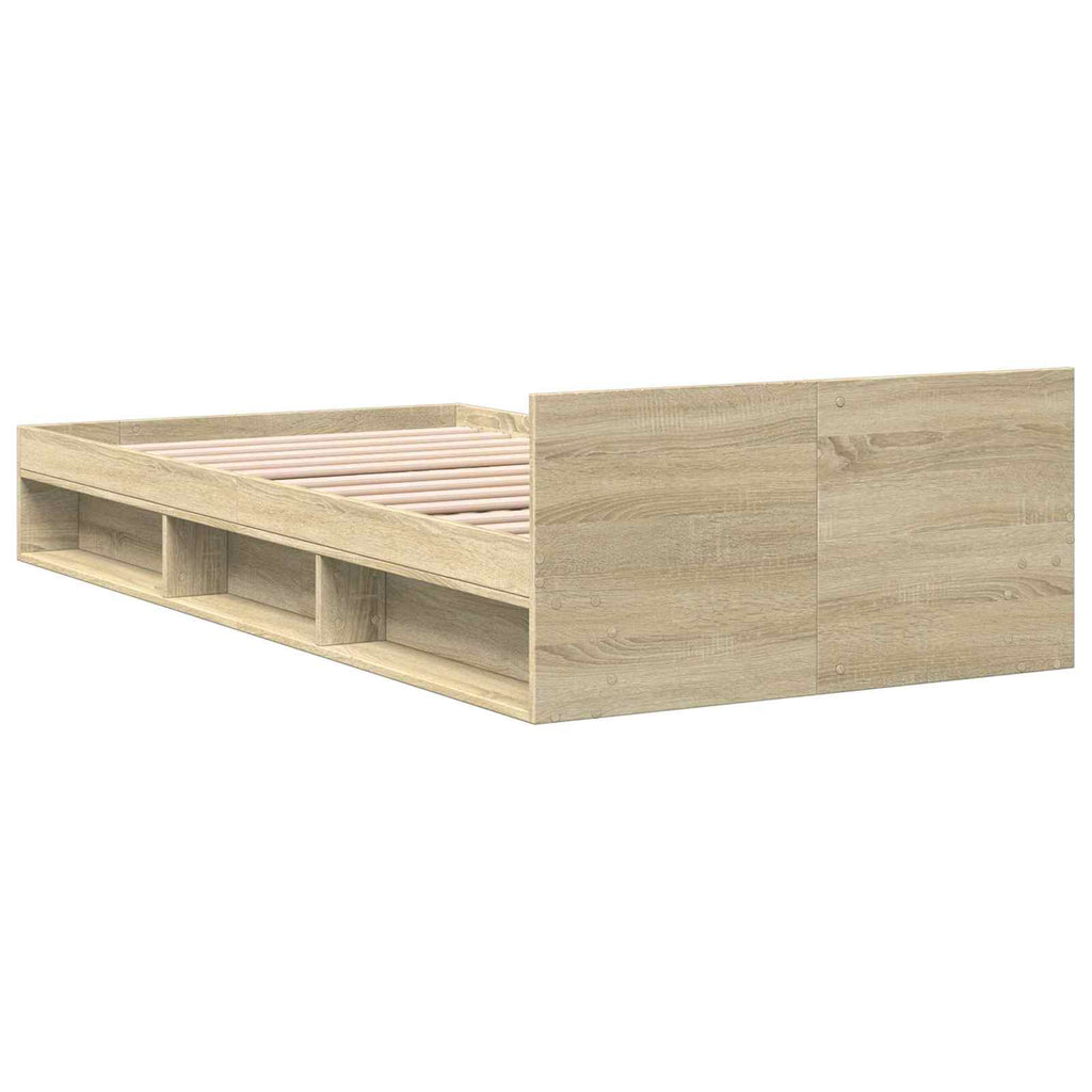 vidaXL Rama łóżka z przechowywaniem z szufladą dąb Sonoma 80 x 200 cm