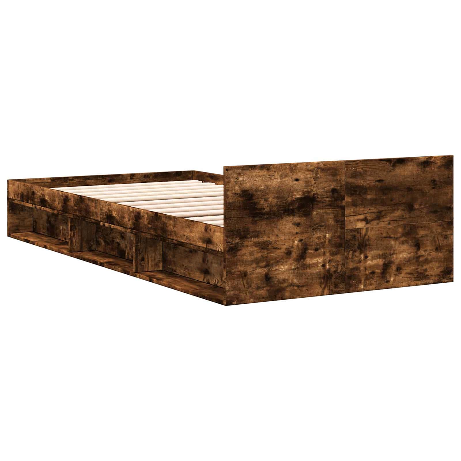 vidaXL Rama łóżka z przechowywaniem z szufladą Dąb wędzony 80 x 200 cm