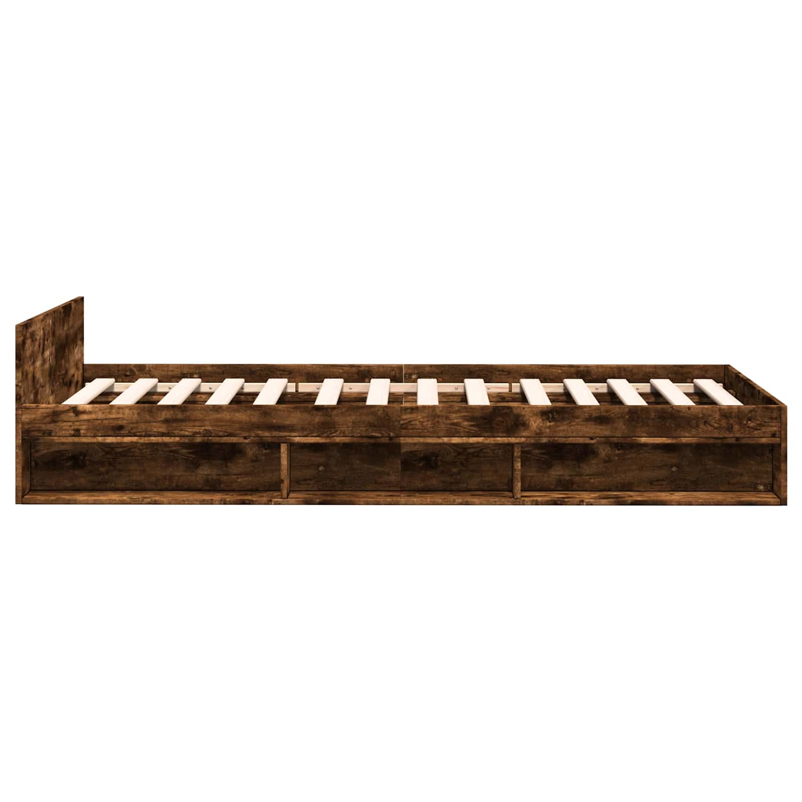 vidaXL Rama łóżka z przechowywaniem z szufladą Dąb wędzony 80 x 200 cm