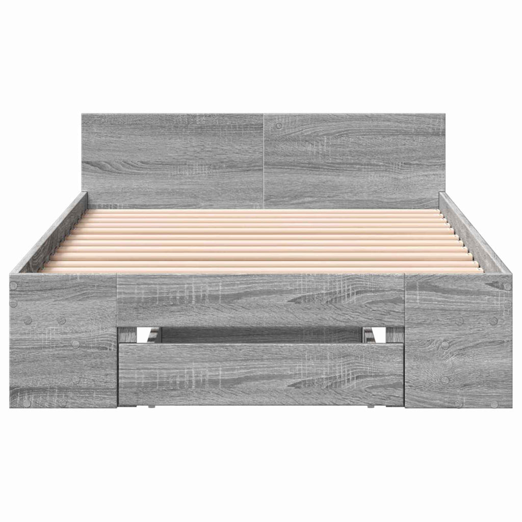 vidaXL Rama łóżka z przechowywaniem z półką Szary Sonoma 80 x 200 cm