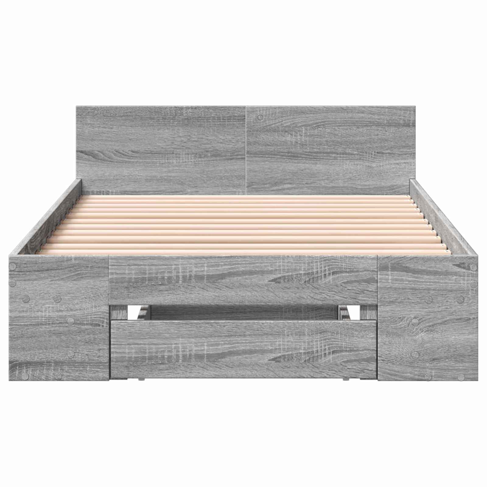 vidaXL Rama łóżka z przechowywaniem z półką Szary Sonoma 80 x 200 cm