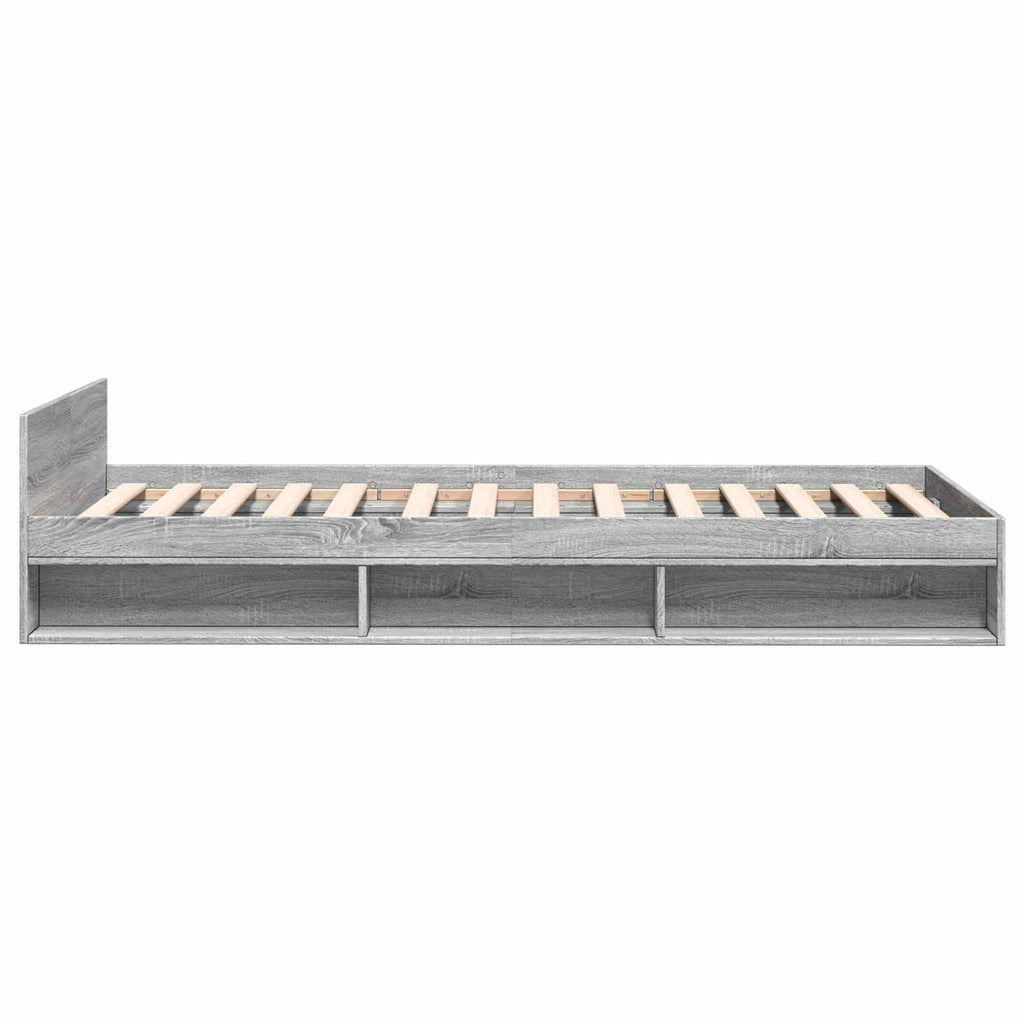 vidaXL Rama łóżka z przechowywaniem z półką Szary Sonoma 80 x 200 cm