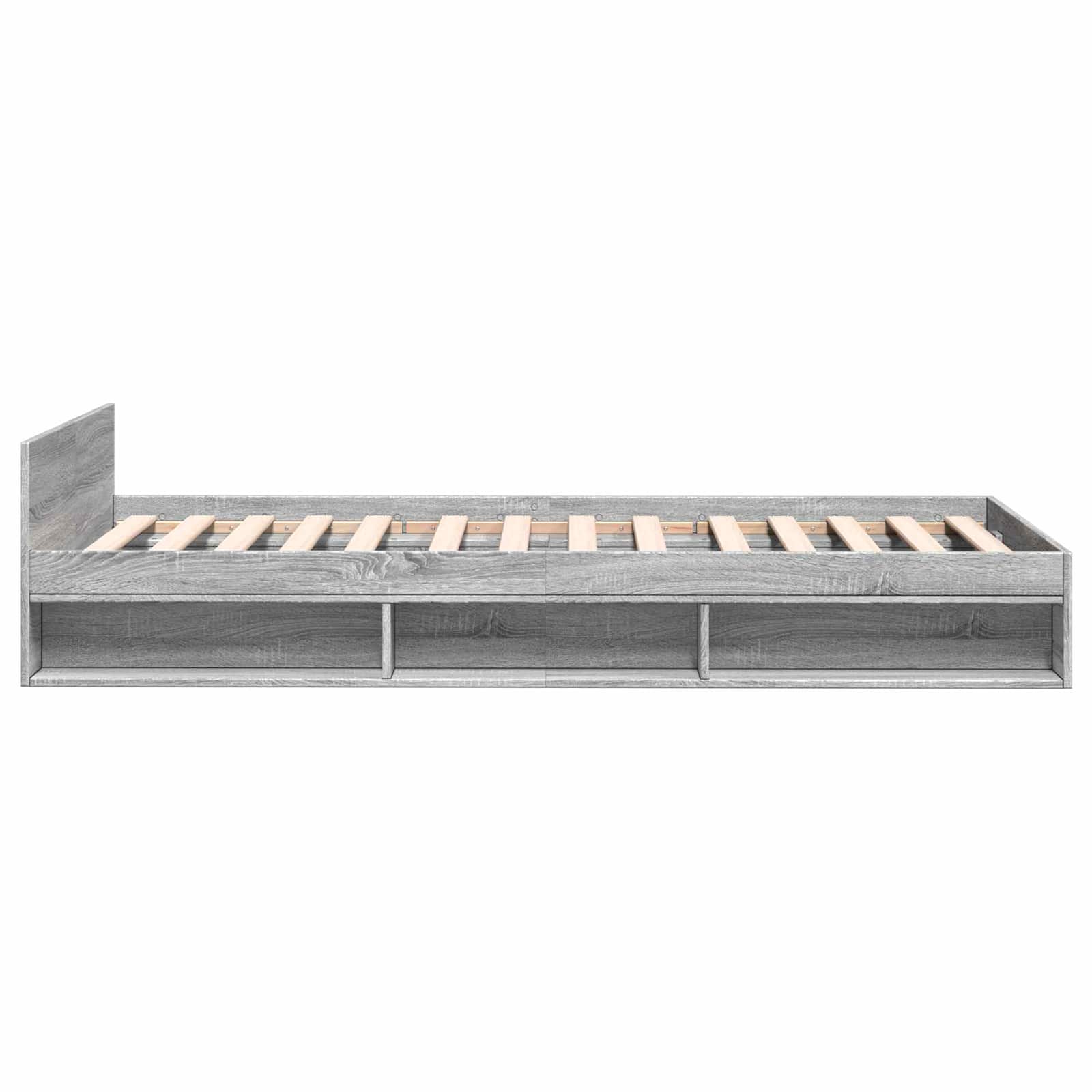 vidaXL Rama łóżka z przechowywaniem z półką Szary Sonoma 80 x 200 cm