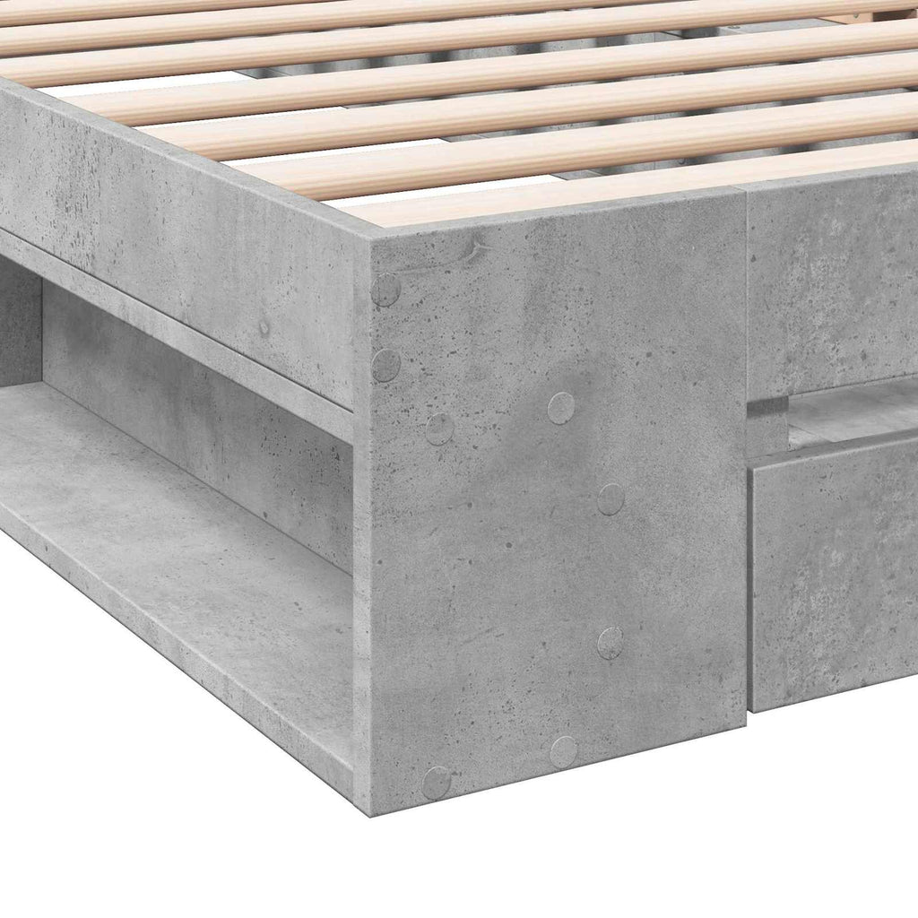 vidaXL Rama łóżka z przechowywaniem z półką Betonowy szary 80 x 200 cm