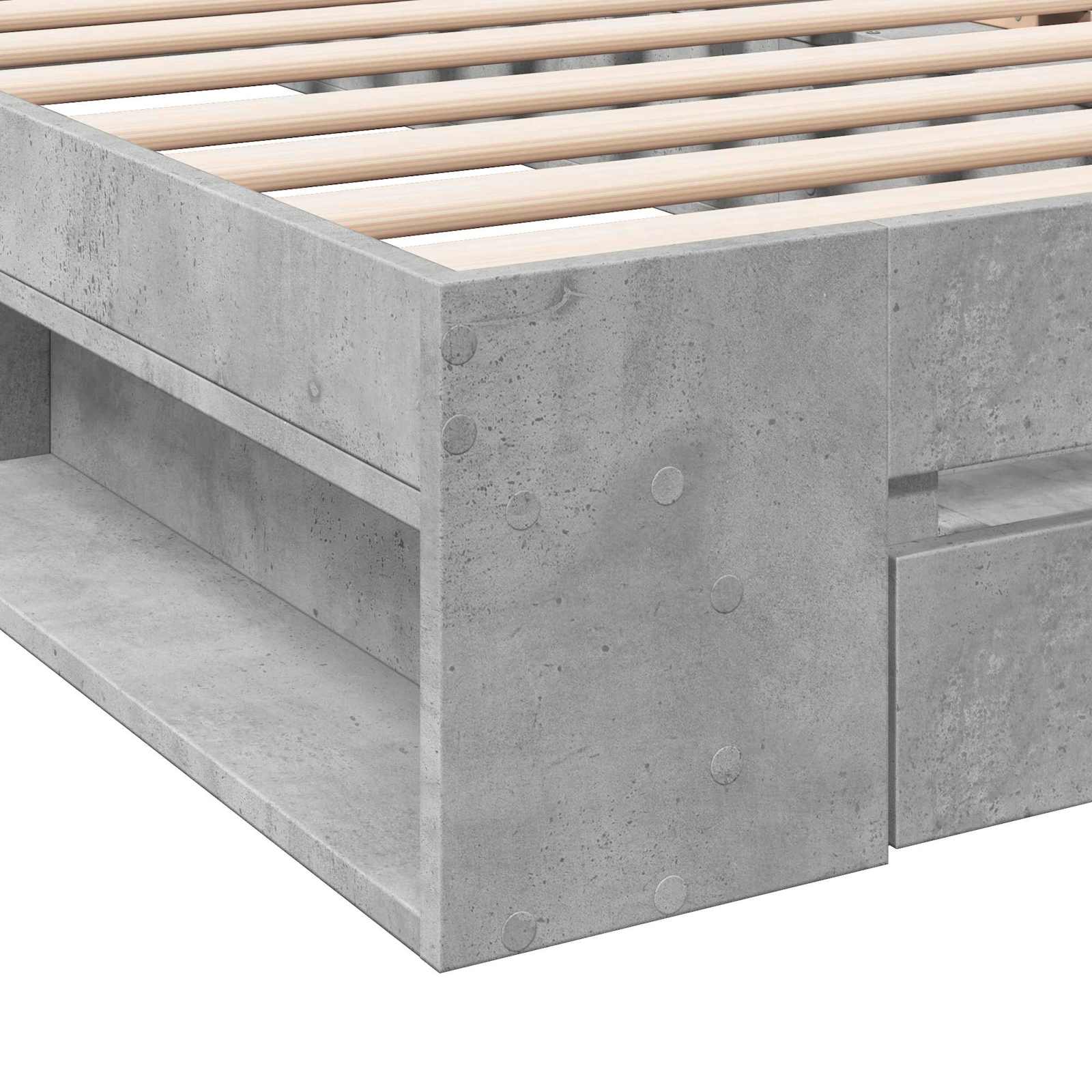 vidaXL Rama łóżka z przechowywaniem z półką Betonowy szary 80 x 200 cm