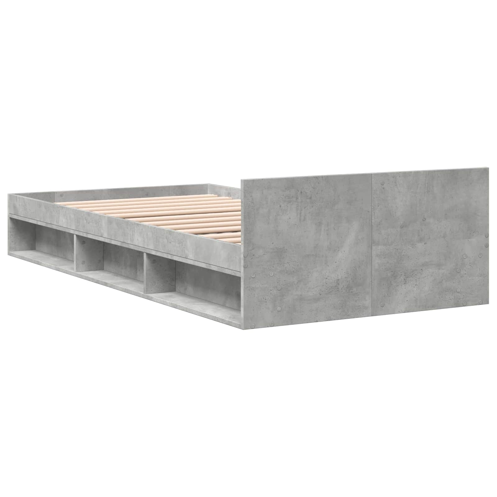 vidaXL Rama łóżka z przechowywaniem z półką Betonowy szary 80 x 200 cm