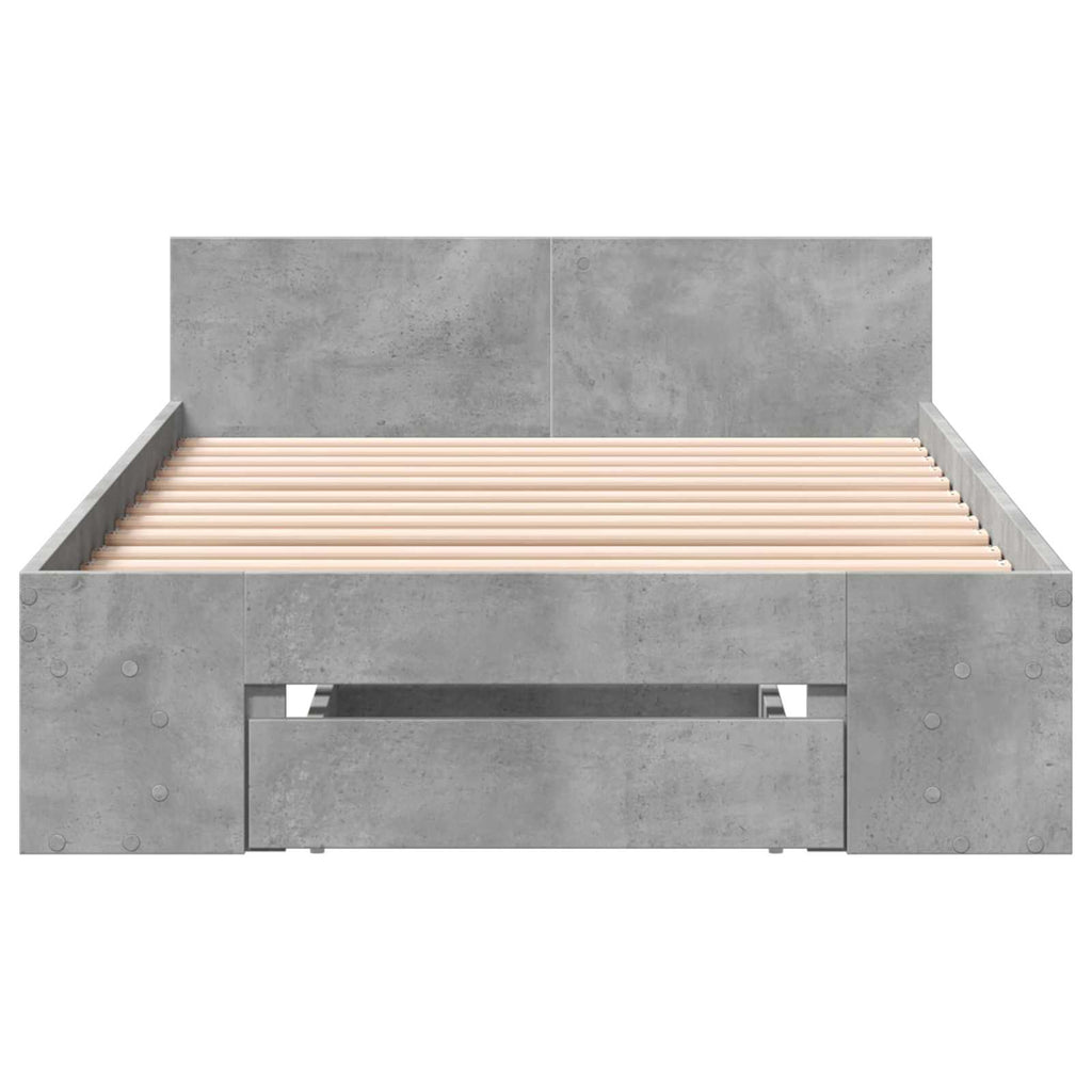vidaXL Rama łóżka z przechowywaniem z półką Betonowy szary 80 x 200 cm