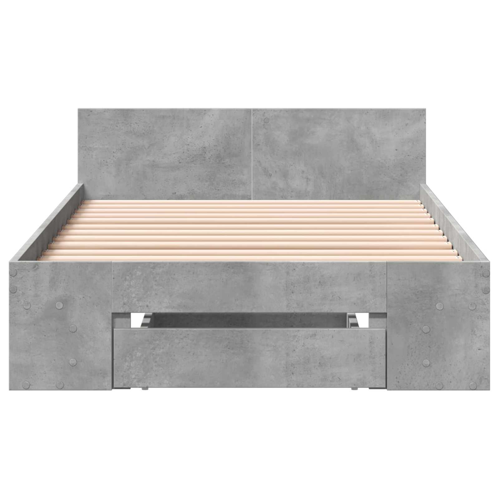 vidaXL Rama łóżka z przechowywaniem z półką Betonowy szary 80 x 200 cm