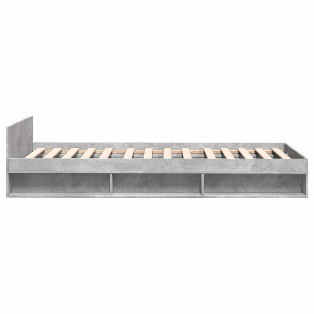 vidaXL Rama łóżka z przechowywaniem z półką Betonowy szary 80 x 200 cm