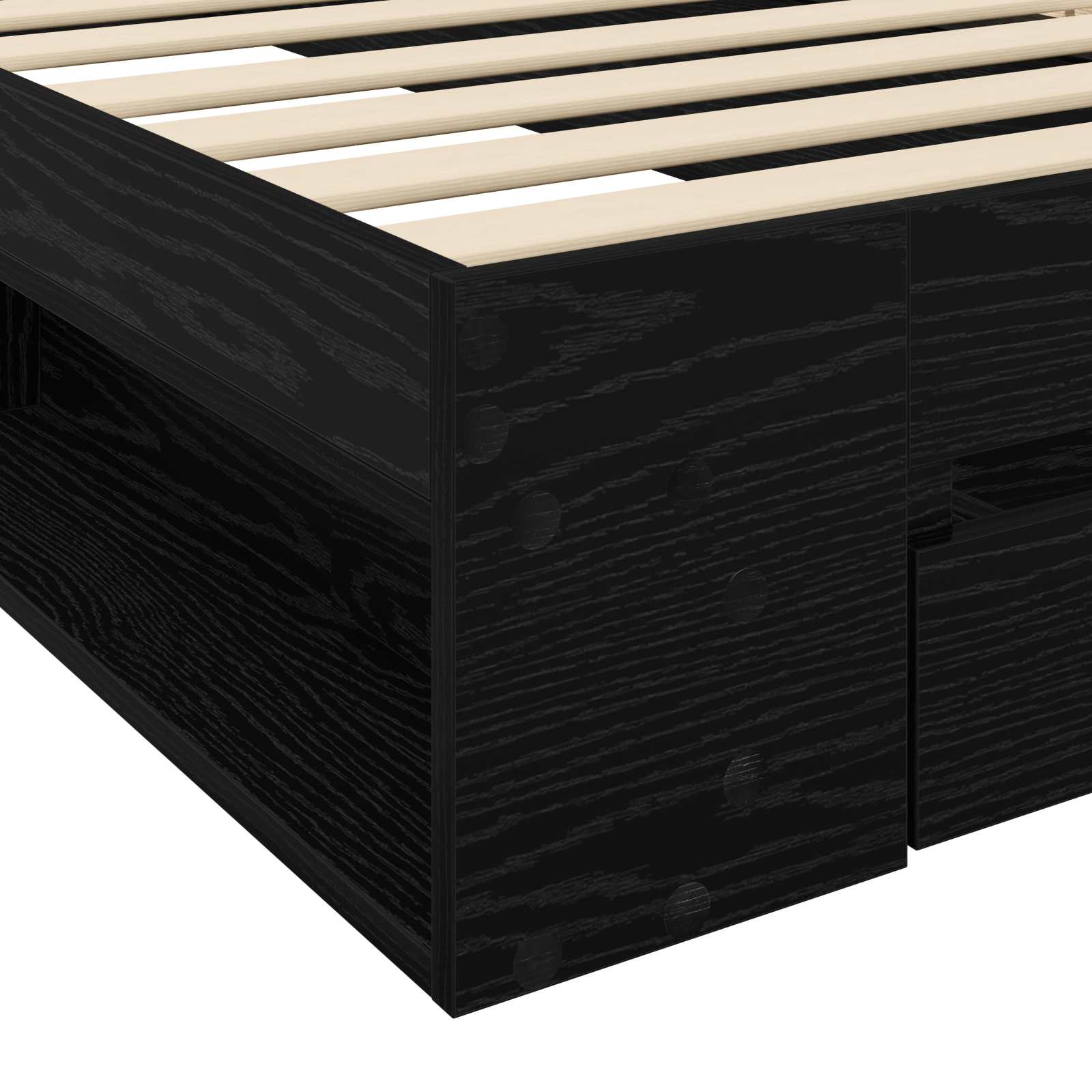 vidaXL Rama łóżka z przechowywaniem z szufladą Czarny dąb 80 x 200 cm