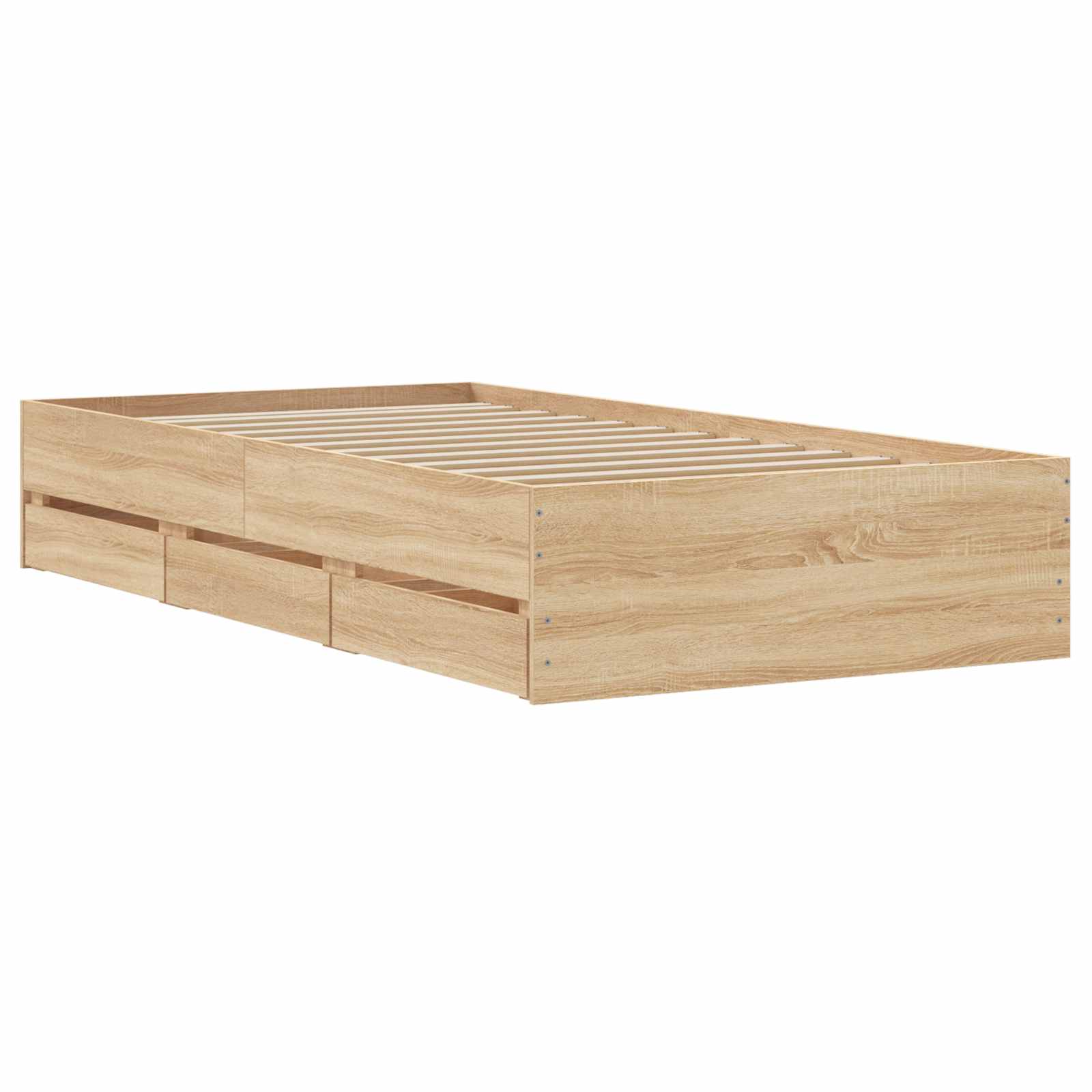 vidaXL Rama łóżka z przechowywaniem z szufladą dąb Sonoma 80 x 200 cm