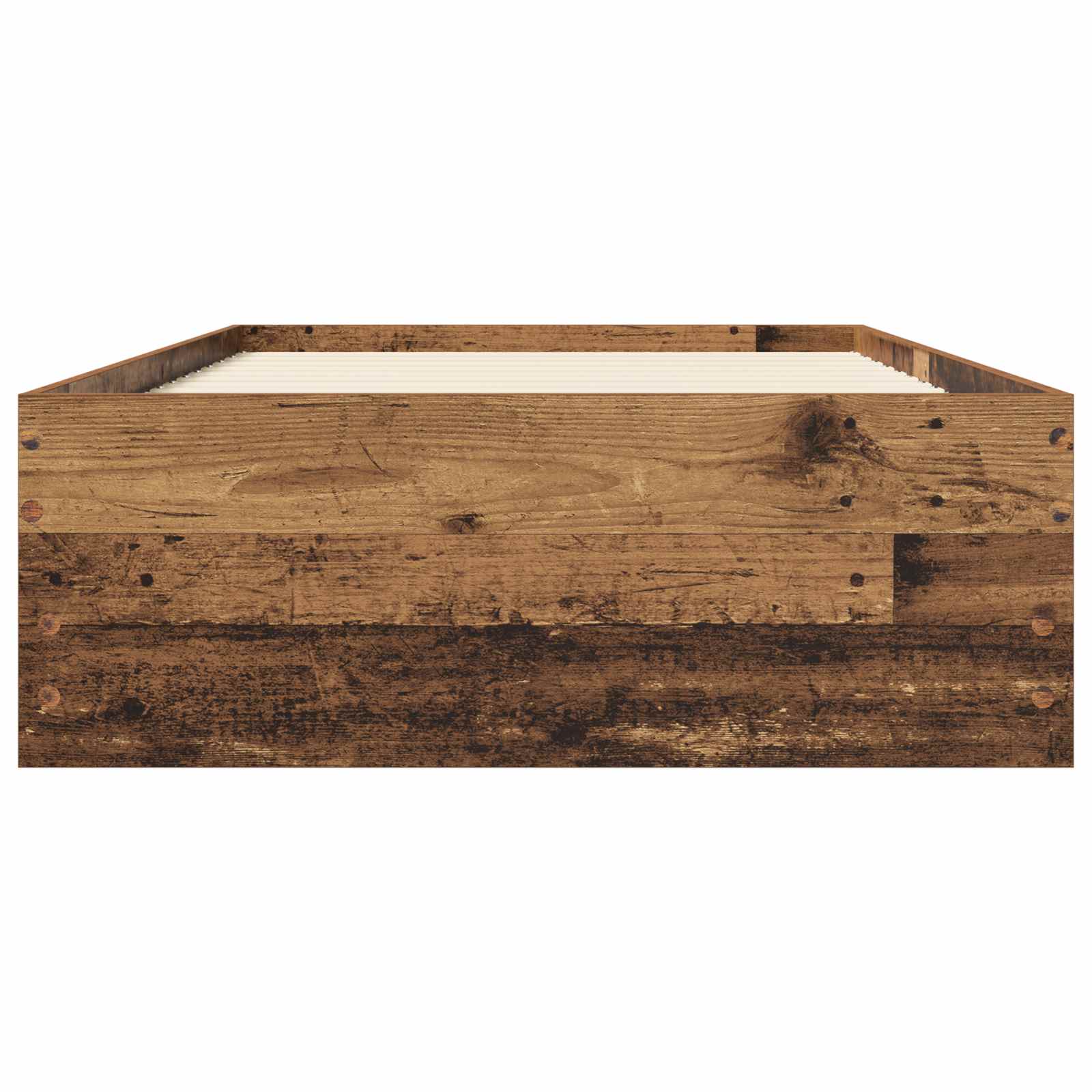 vidaXL Rama łóżka z przechowywaniem Stare drewno 80 x 200 cm