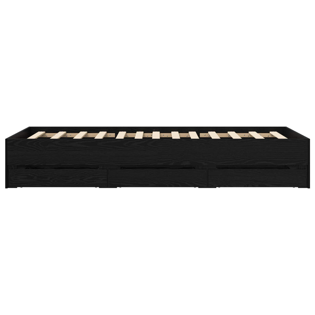 vidaXL Rama łóżka z przechowywaniem z szufladą Czarny dąb 80 x 200 cm
