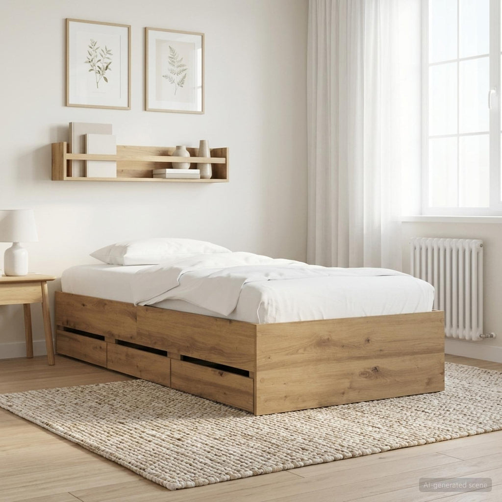 vidaXL Rama łóżka z przechowywaniem Dąb artisian 80 x 200 cm