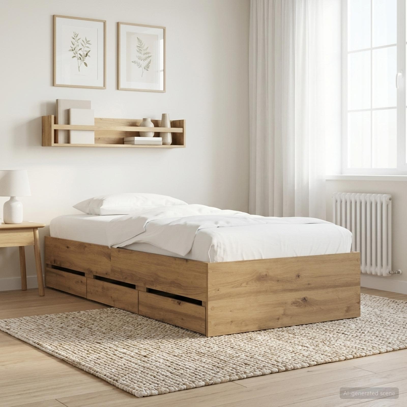 vidaXL Rama łóżka z przechowywaniem Dąb artisian 80 x 200 cm