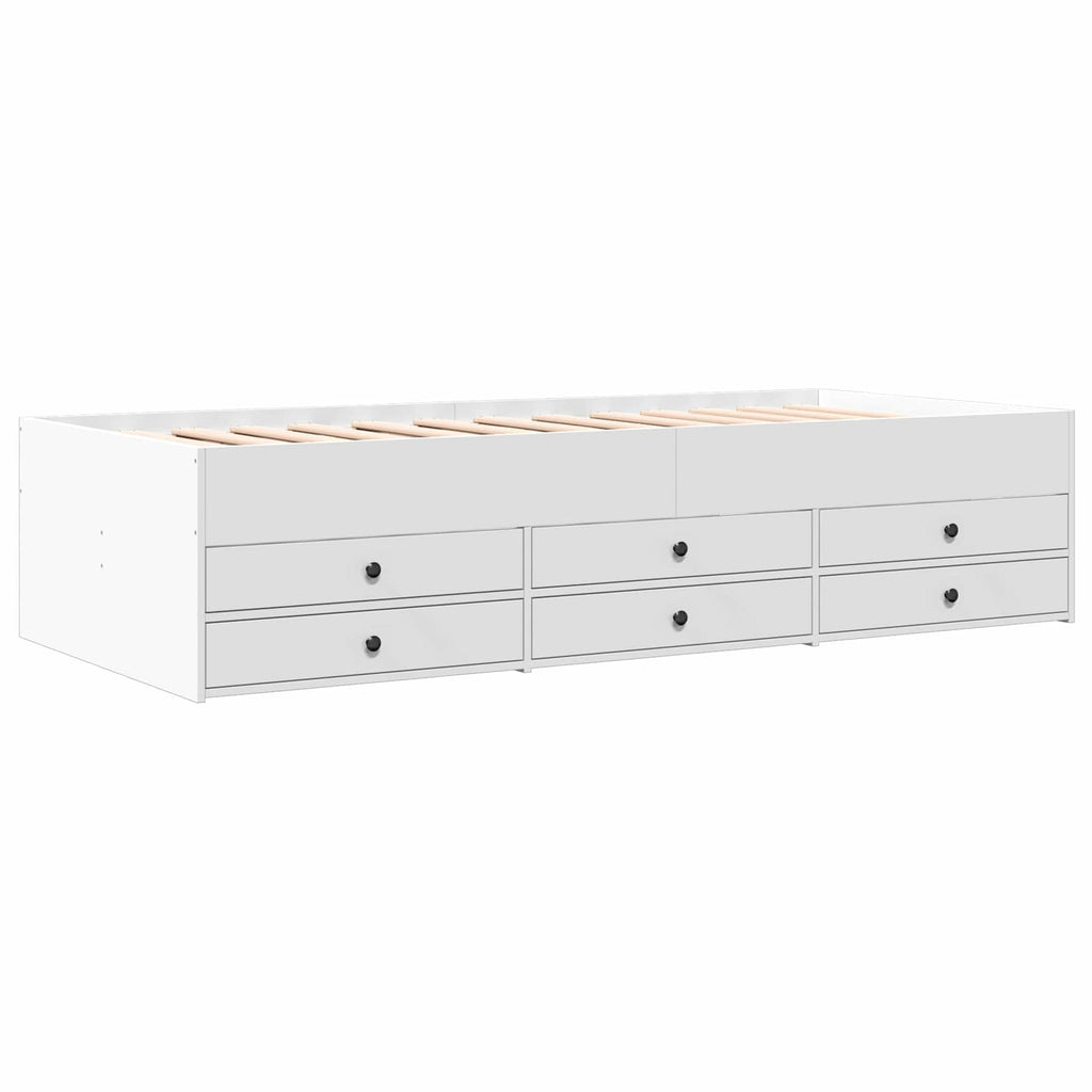 vidaXL Rama łóżka z przechowywaniem z szufladą Biały 80 x 200 cm