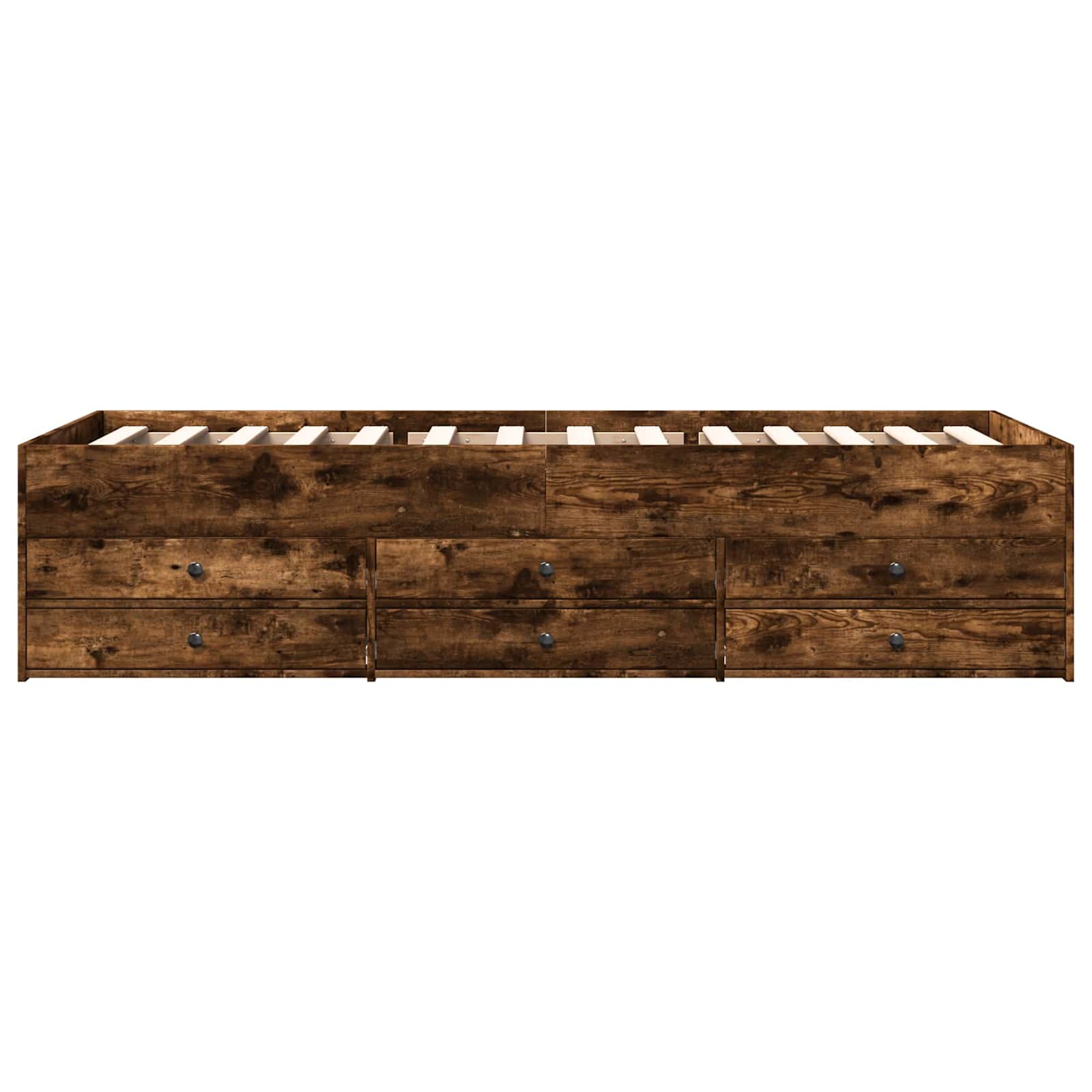 vidaXL Rama łóżka z przechowywaniem z szufladą Dąb wędzony 80 x 200 cm