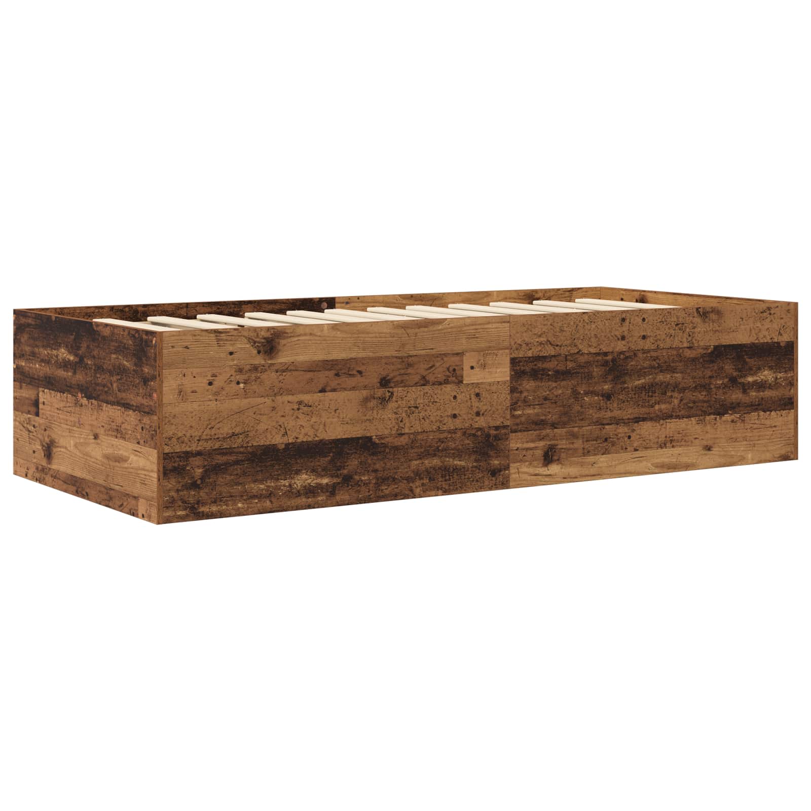 vidaXL Rama łóżka z przechowywaniem Stare drewno 80 x 200 cm