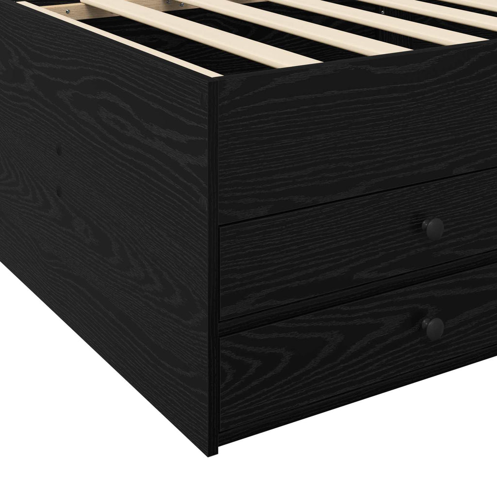 vidaXL Rama łóżka z przechowywaniem z szufladą Czarny dąb 80 x 200 cm