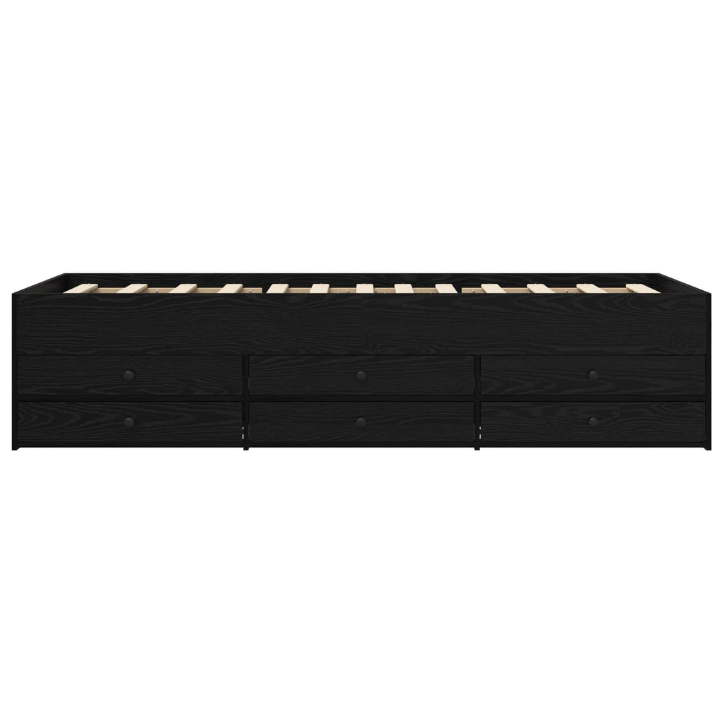 vidaXL Rama łóżka z przechowywaniem z szufladą Czarny dąb 80 x 200 cm